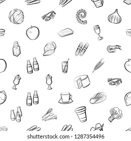 Set of thumbnails. Background for printing, design, web. Usable as icons. Seamless. Monochrome binary, black and white.