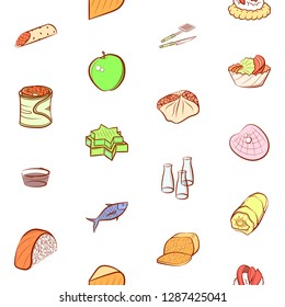 Set of thumbnails. Background for printing, design, web. Usable as icons. Seamless. Colored.