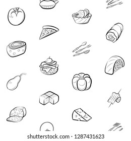 Set of thumbnails. Background for printing, design, web. Usable as icons. Seamless. Monochrome binary, black and white.