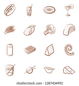 Set of thumbnails. Background for printing, design, web. Usable as icons. Binary color.