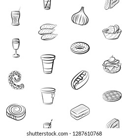 Set of thumbnails. Background for printing, design, web. Usable as icons. Seamless. Monochrome binary, black and white.