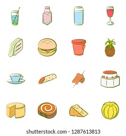 Set of thumbnails. Background for printing, design, web. Usable as icons. Colored.