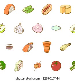 Set of thumbnails. Background for printing, design, web. Usable as icons. Seamless. Colored.
