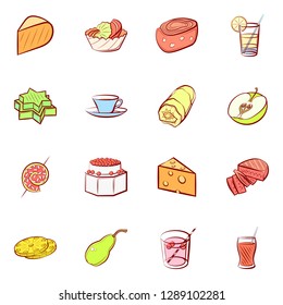 Set of thumbnails. Background for printing, design, web. Usable as icons. Colored.