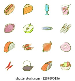 Set of thumbnails. Background for printing, design, web. Usable as icons. Colored.