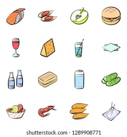 Set of thumbnails. Background for printing, design, web. Usable as icons. Colored.