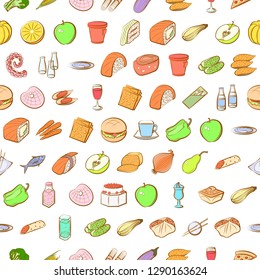 Set of thumbnails. Background for printing, design, web. Usable as icons. Seamless. Colored.