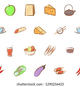 Set of thumbnails. Background for printing, design, web. Usable as icons. Seamless. Colored.