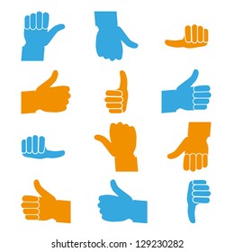 Set Of Thumbs Up And Down - Icons Isolated On White Background - Vector Illustration, Graphic Design Useful For Your Web Design. Logo Symbol