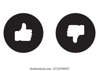 Conjunto de pulgares hacia arriba y pulgares hacia abajo iconos conjunto. Me gusta y no me gusta la colección de Vector sobre fondo transparente. Ilustración vectorial .
