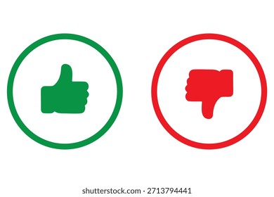 Conjunto de pulgares hacia arriba y pulgares hacia abajo iconos conjunto. Me gusta y no me gusta la colección de Vector sobre fondo transparente. Ilustración vectorial .