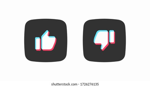 Set of thumbs up and thumbs down icons. Template web symbol. Vector illustration