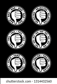 Set of thumbs down stamps