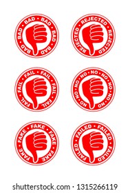 Set of thumbs down stamps