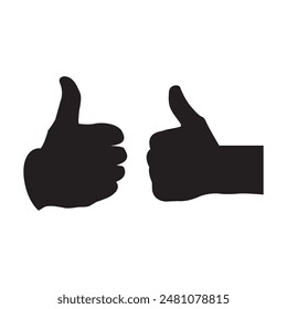 The set of thumbs up icons. Hand-like. similar to icon vector.