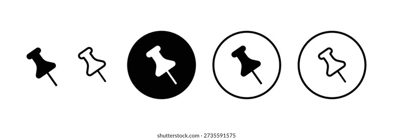 Set of Thumbtack icon collection. Location pin symbol.