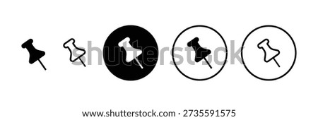 Set of Thumbtack icon collection. Location pin symbol.