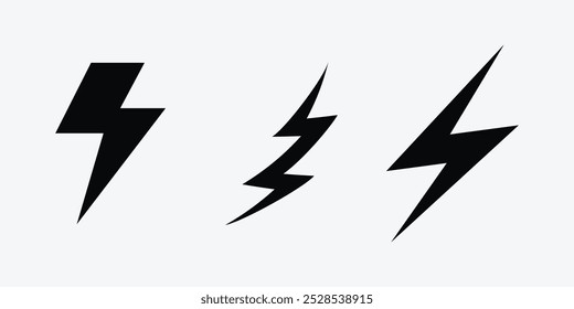 Set von Thunder Logo Design Vektor Vorlage. Thunder Electric Lighting Bolt Logo.