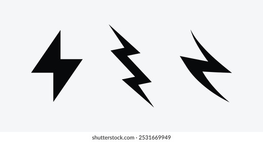 Conjunto de modelos de vetor de design de logotipo Thunder. Trovão Elétrico Ligthning Bolt Logo.