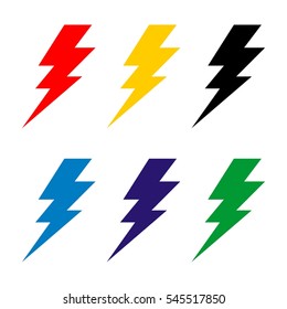 Set Thunderbolt Sign Logo Template Illustration Design. Vector EPS 10.