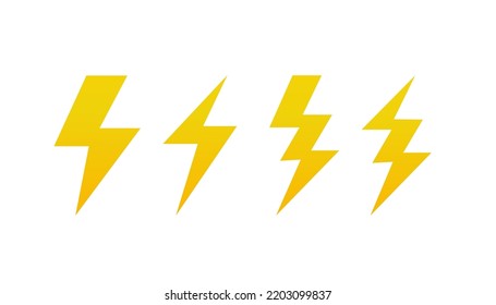 Set of thunderstorm, current. Vector illustration