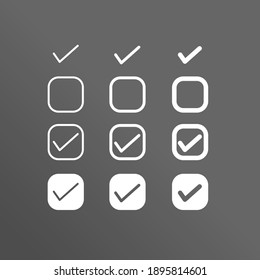 Set of tick or check icon
