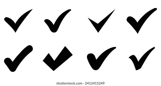 Set of tick collection, right sign set