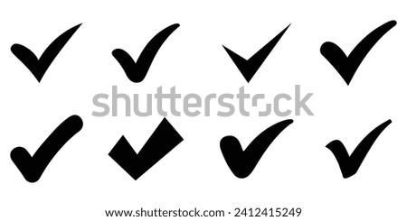 Set of tick collection, right sign set
