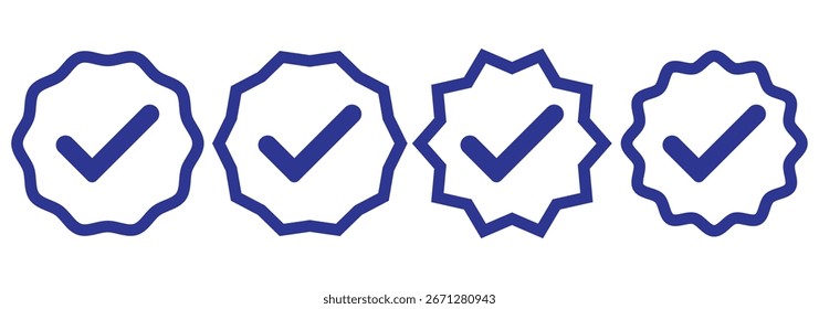 set of Tick mark approved . Check mark icon symbols collection . symbol for website computer and mobile isolated on white background.  Perfect for forms, tasks, and presentation designs . eps 10