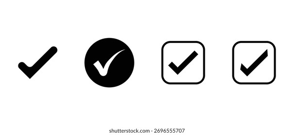 Conjunto de icono de marca de verificación, icono de marca de verificación Aceptar icono aprobado Icono de diseño de símbolo OK.
