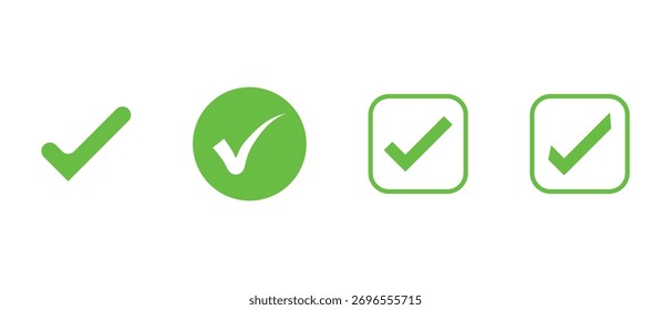 Conjunto de icono de marca de verificación, icono de marca de verificación Aceptar icono aprobado Icono de diseño de símbolo OK.