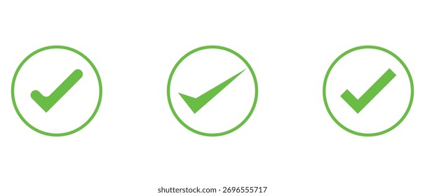Conjunto de icono de marca de verificación, icono de marca de verificación Aceptar icono aprobado Icono de diseño de símbolo OK.
