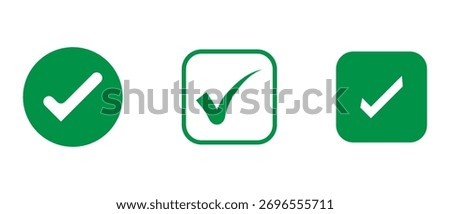 set of tick mark icon, checkmark icon accept approved icon ok symbol design icon.