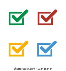 Set of tick mark on a white background. Vector