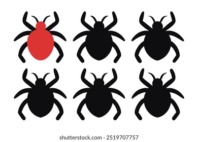 Um conjunto de silhueta Tick