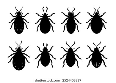 A set of Tick silhouette