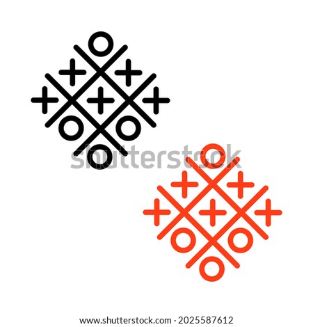 Set of Tick Tack Toe Vector Icon Illustration Background. Stock logo