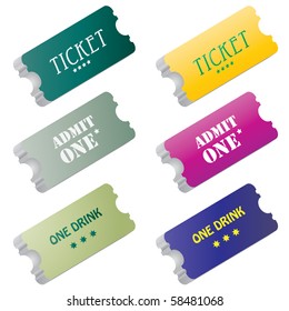 set of ticket admit one vector
