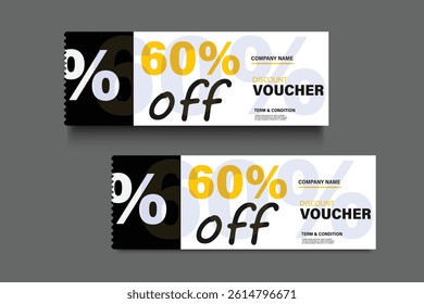 set of ticket gift voucher discount coupon for sale, concert pass, festival ticket