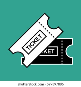 Set of Ticket Icon Isolated. Vector Illustration