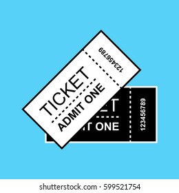 Set of Ticket Icon Isolated. Vector Illustration