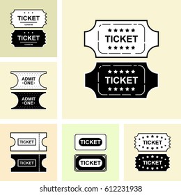Set of Ticket Icon Isolated. Vector Illustration