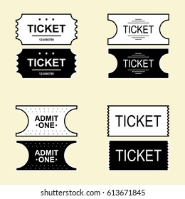 Set of Ticket Icon Isolated. Vector Illustration