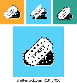 Set of Ticket Icon Isolated. Vector Illustration
