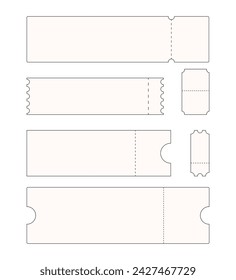 A set of ticket templates without inscriptions and design. Tickets for the event are blanks.