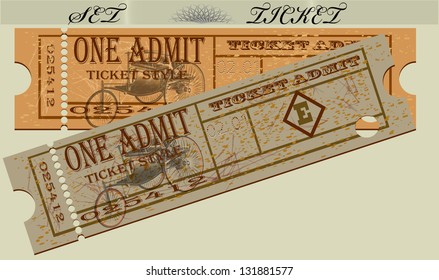 Set of tickets for the car and the brochure. A vector illustration a template. EPS10