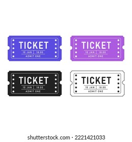 Un juego de entradas de diferentes colores