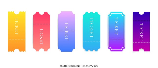 Set of Tickets in different design.