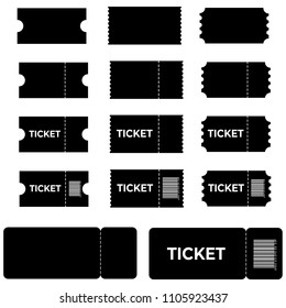 Set of tickets. Different types of tickets. Tear-off control. Invitation card