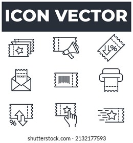 set of Tickets elements symbol template for graphic and web design collection logo vector illustration